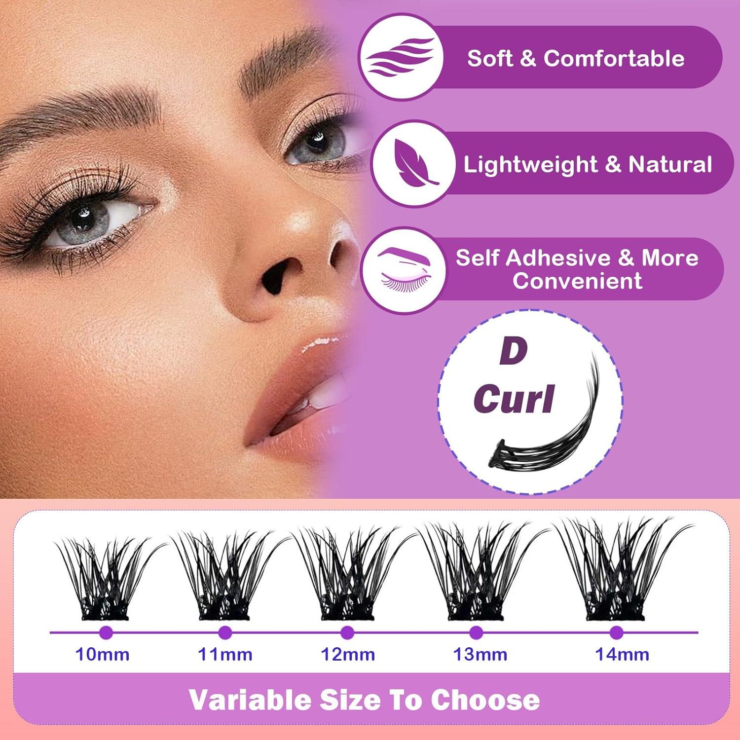 Pestañas Autoadhesivas Fabloss 80 Pcs Racimos Reutilizables