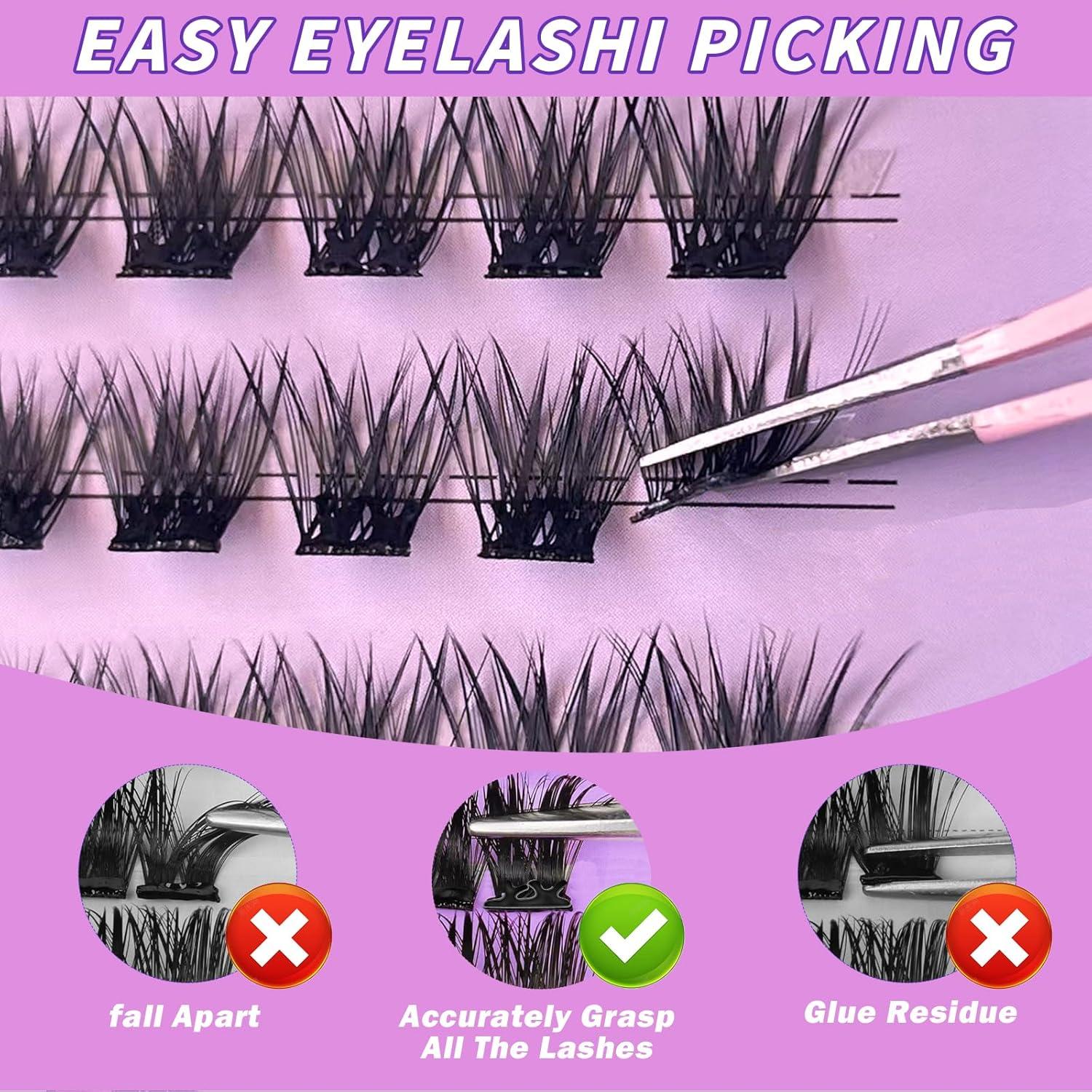 Pestañas Autoadhesivas Fabloss 80 Pcs Racimos Reutilizables