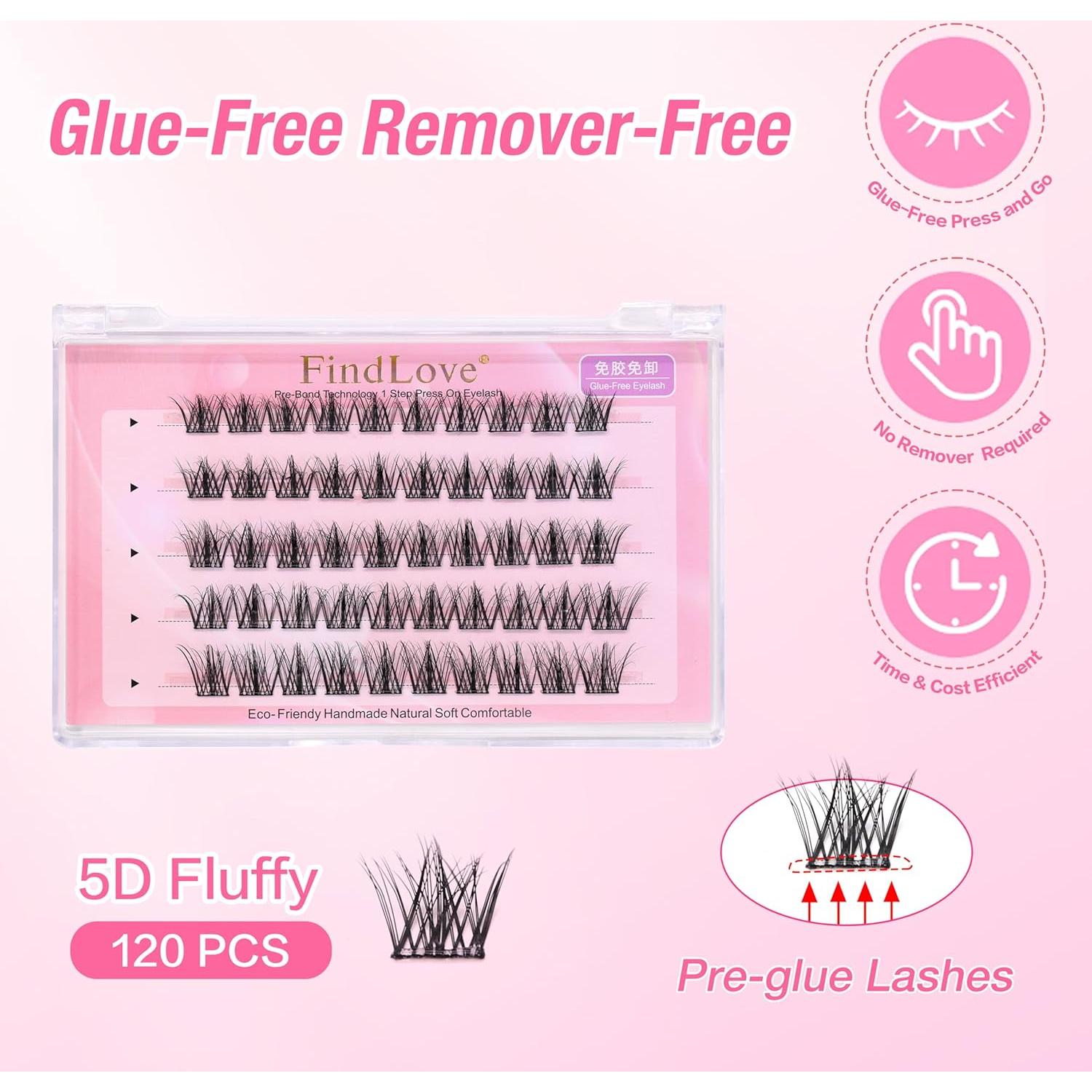 Pestañas Autoadhesivas FindLove Sin Pegamento 19.1x11.2cm