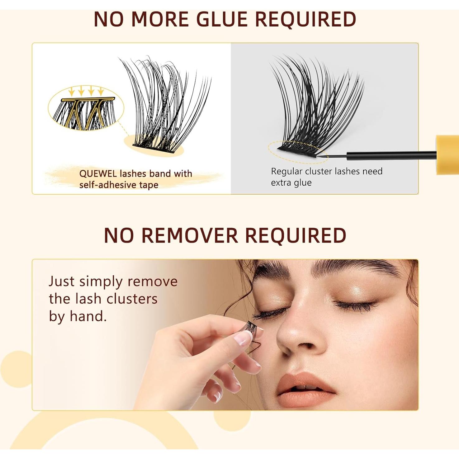 Kit de Pestañas Autocolantes QUEWEL ZN-01, Longitud Mixta