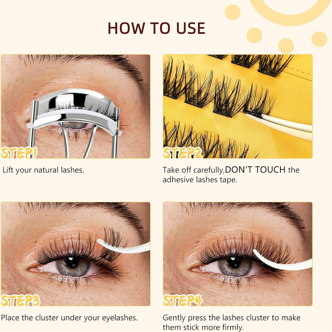 Kit de Pestañas Autocolantes QUEWEL ZN-01, Longitud Mixta