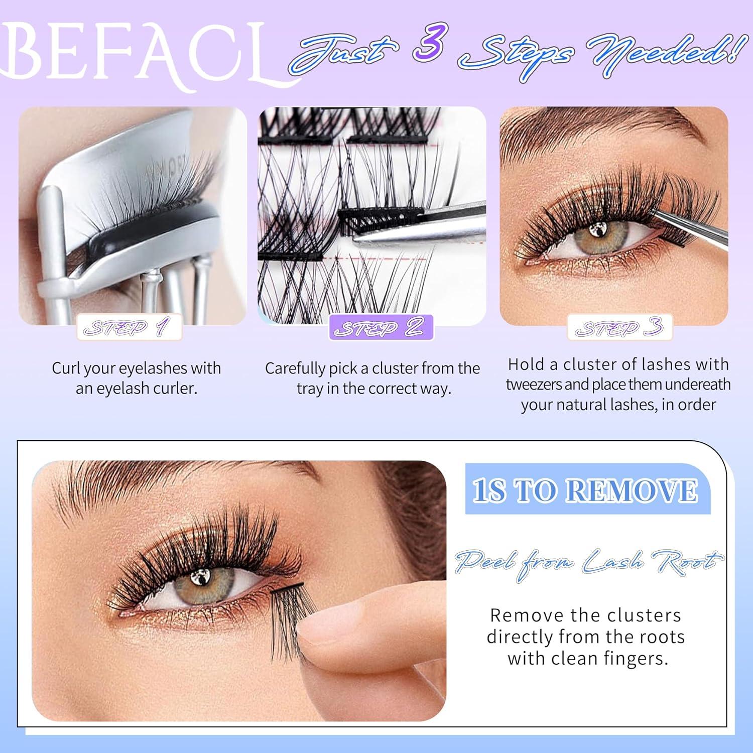 Kit de Pestañas Autoadhesivas BEFACL 8-16mm Wispy