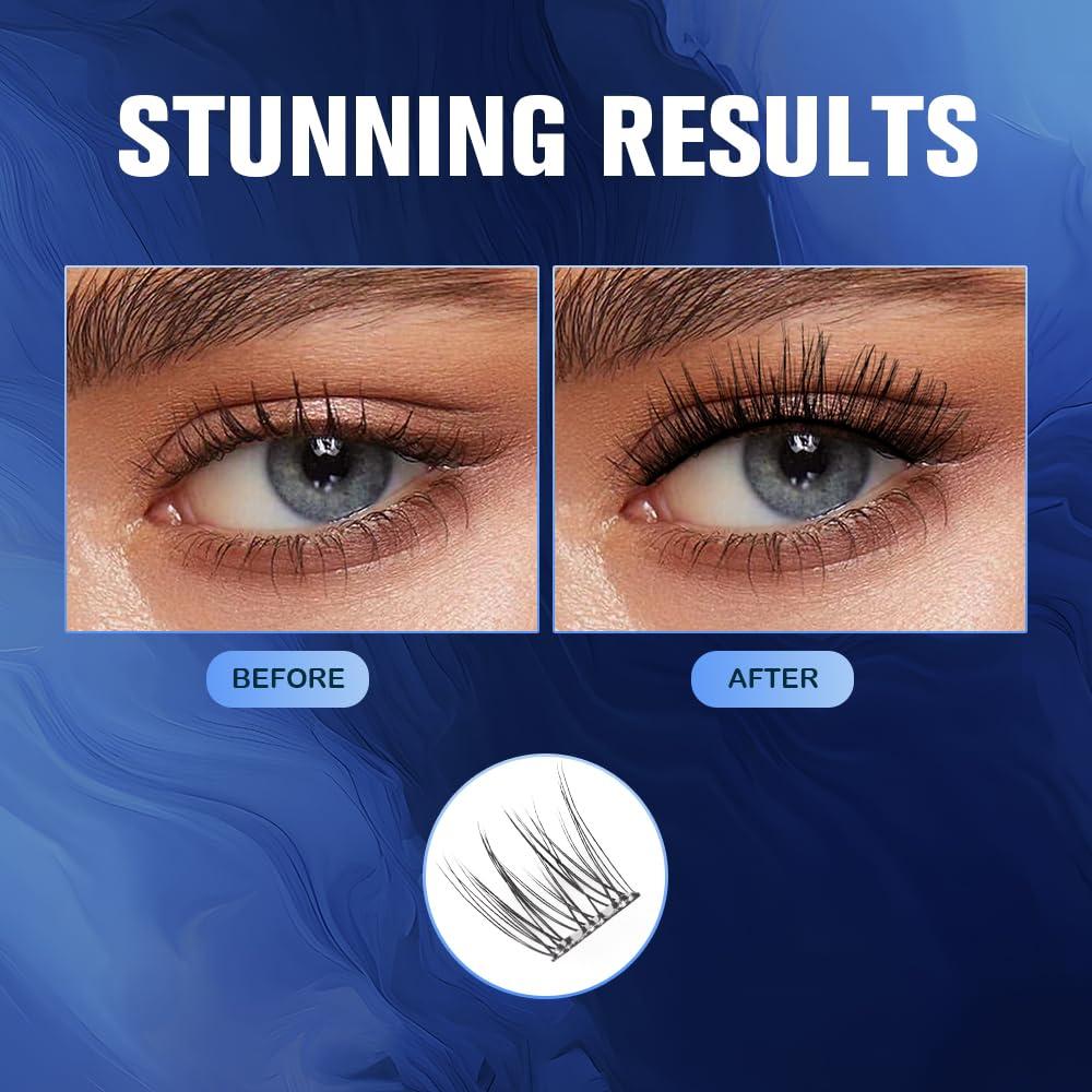 Grupos de Pestañas Autoadhesivas GOLLEE 72PCS D Curl Natural