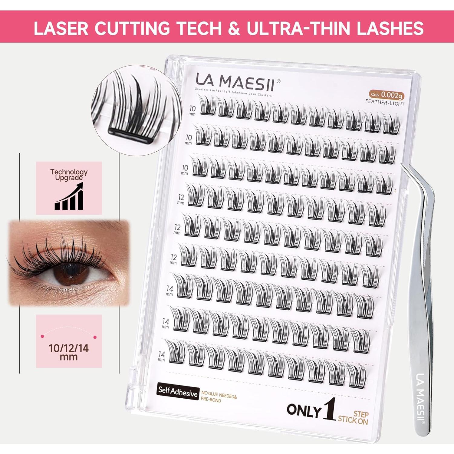 Kit de Pestañas Autoadhesivas LA MAESII 10-14mm Reutilizables