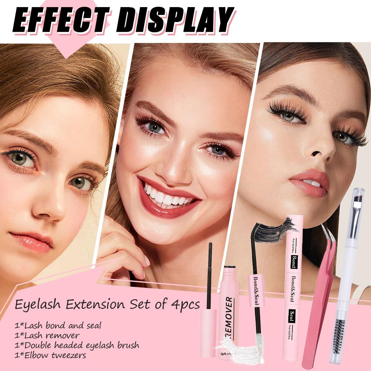 Kit de Adhesivo y Sellador de Pestañas Qiveaory 4 Pcs DIY