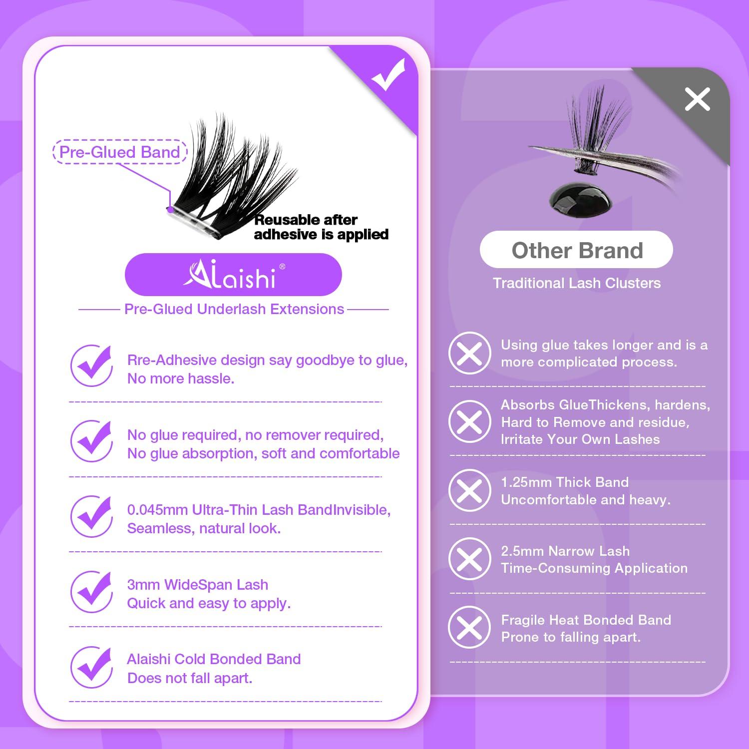 Pestañas Autoadhesivas AILAISHI NG61-2 10-18mm 100pcs D Curl