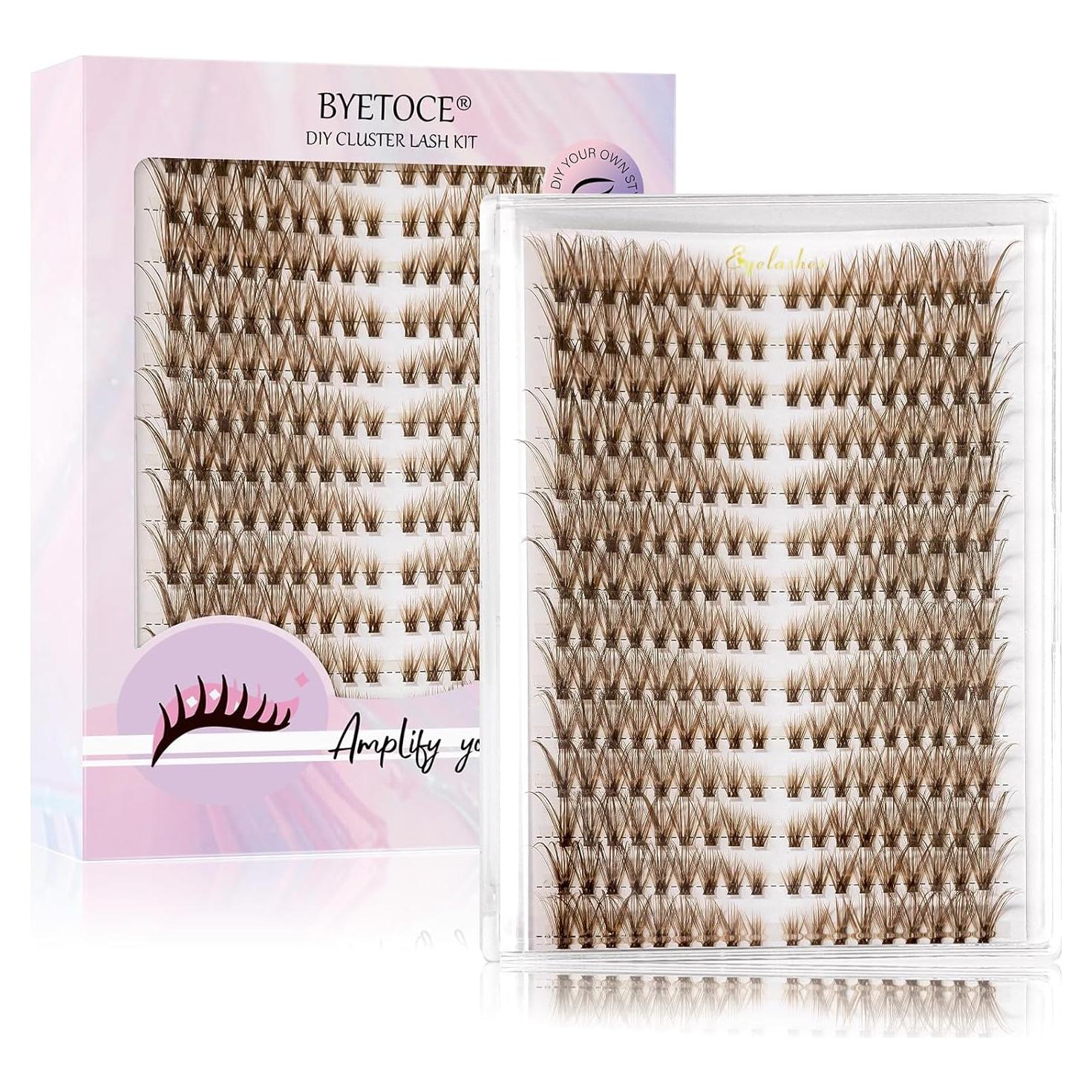 Racimos de Pestañas Postizas Marrones BYETOCE 252 Pcs 40D