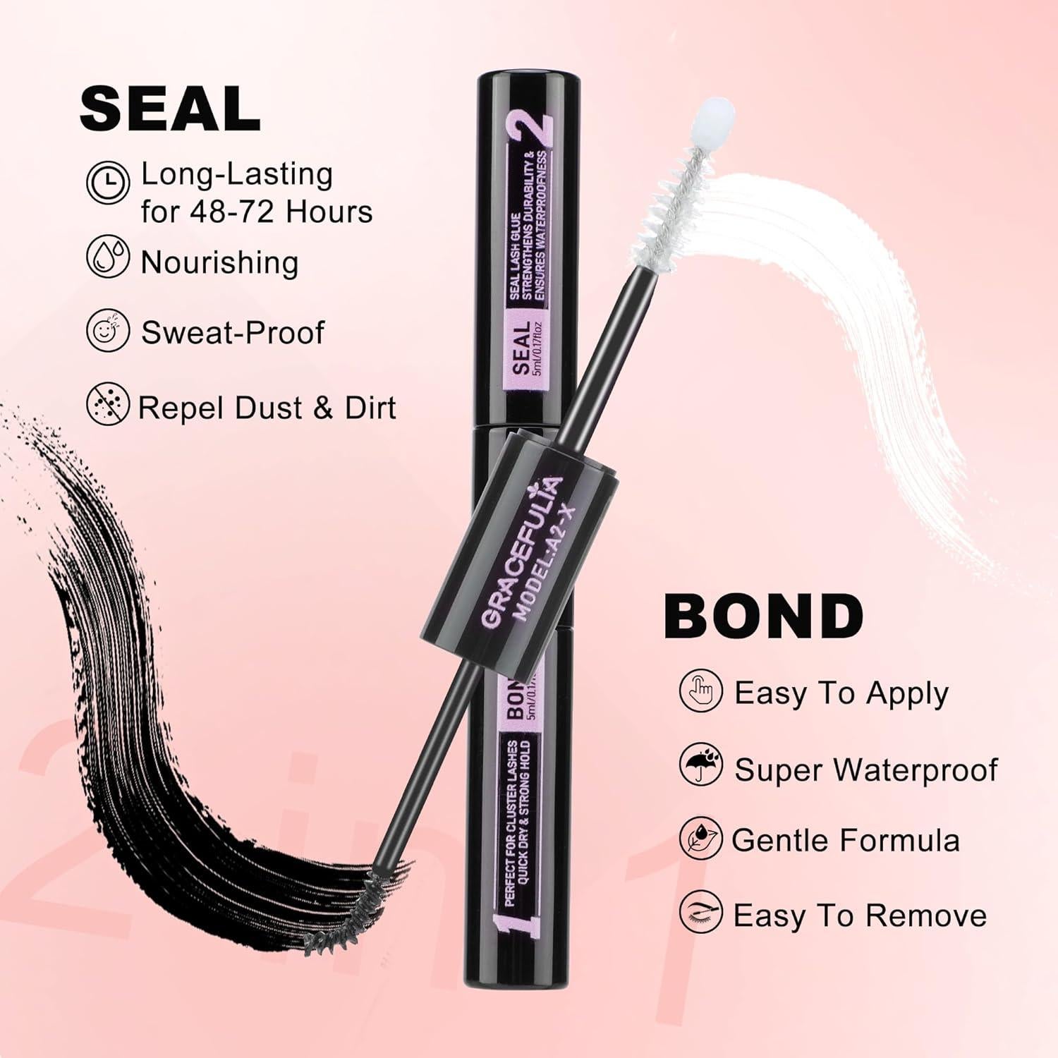 Kit de Pestañas Manga 120PCS GRACEFULIA 8-18mm Reutilizables