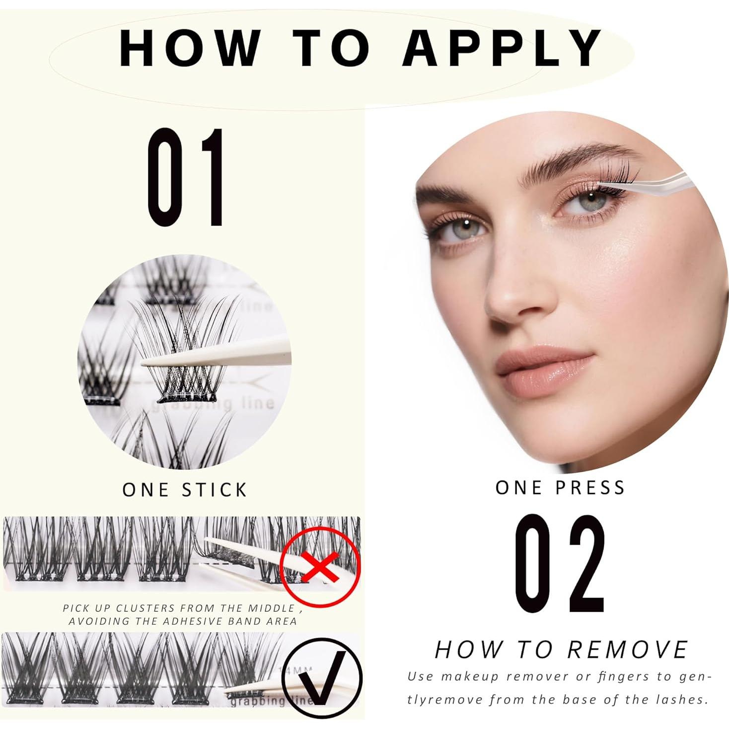 Kit de Pestañas Autoadhesivas EHSZM BEAUTY 10-14mm Natural