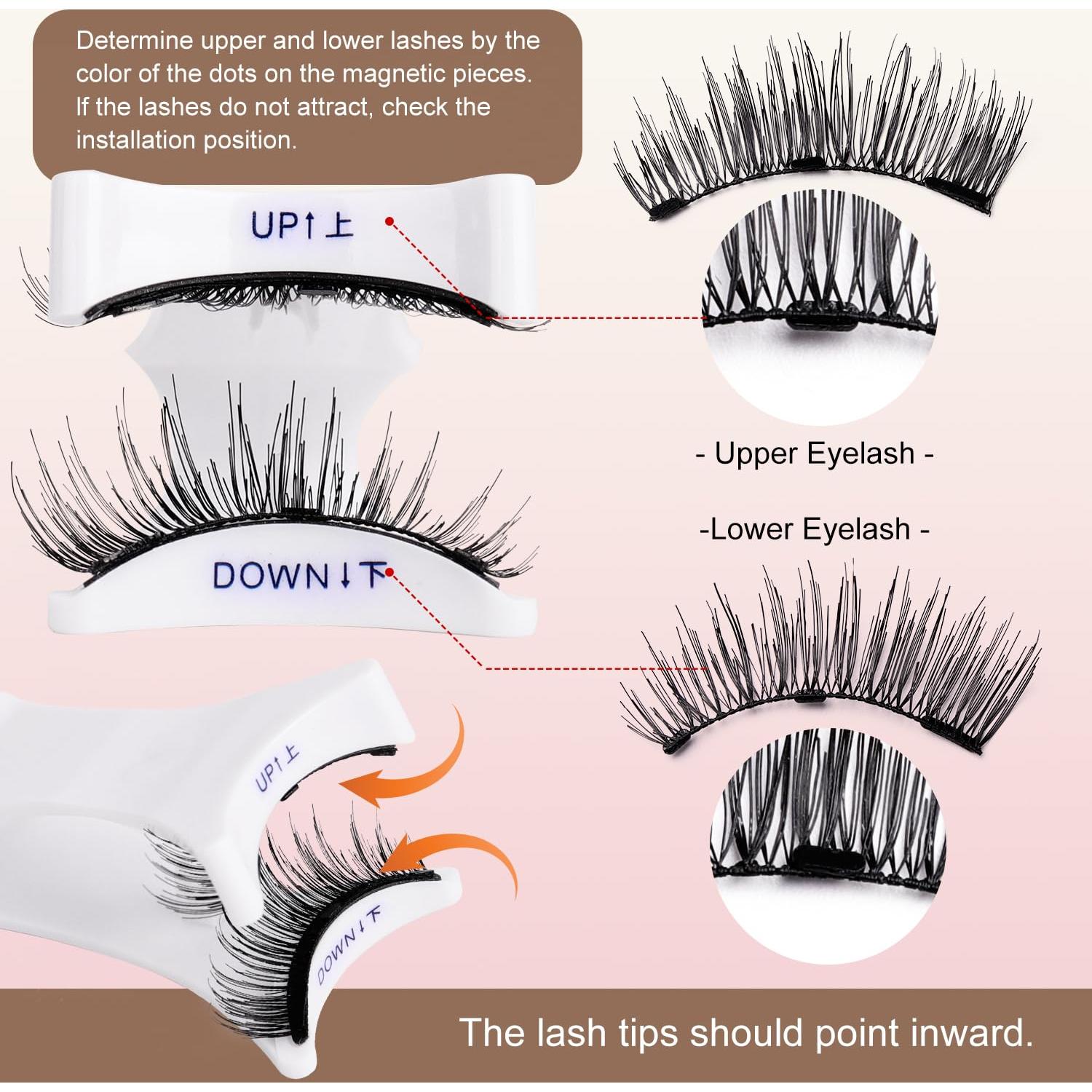 Pestañas Magnéticas Reutilizables Fvaql con Aplicador - Natural
