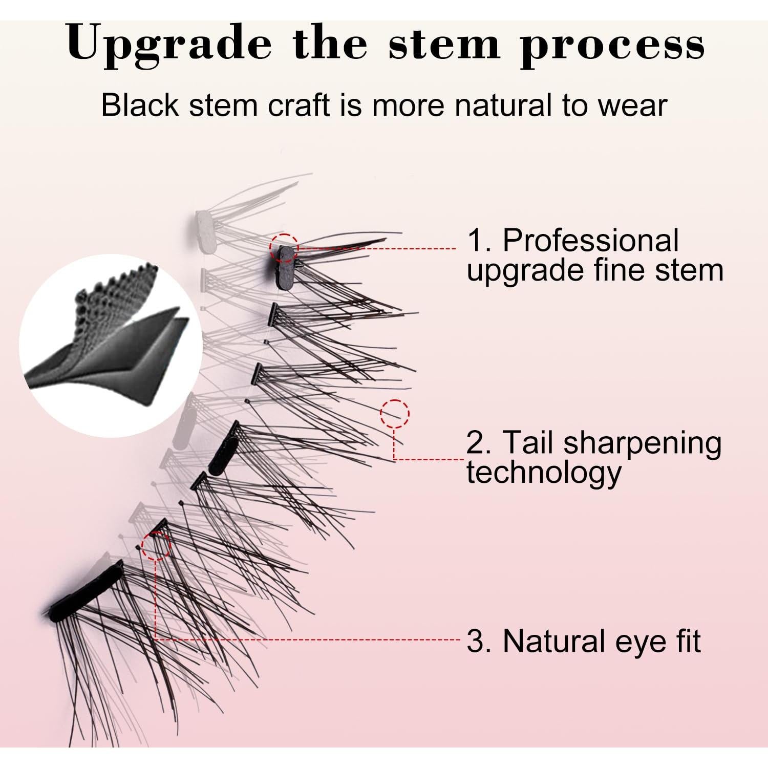Pestañas Magnéticas Reutilizables Fvaql con Aplicador - Natural