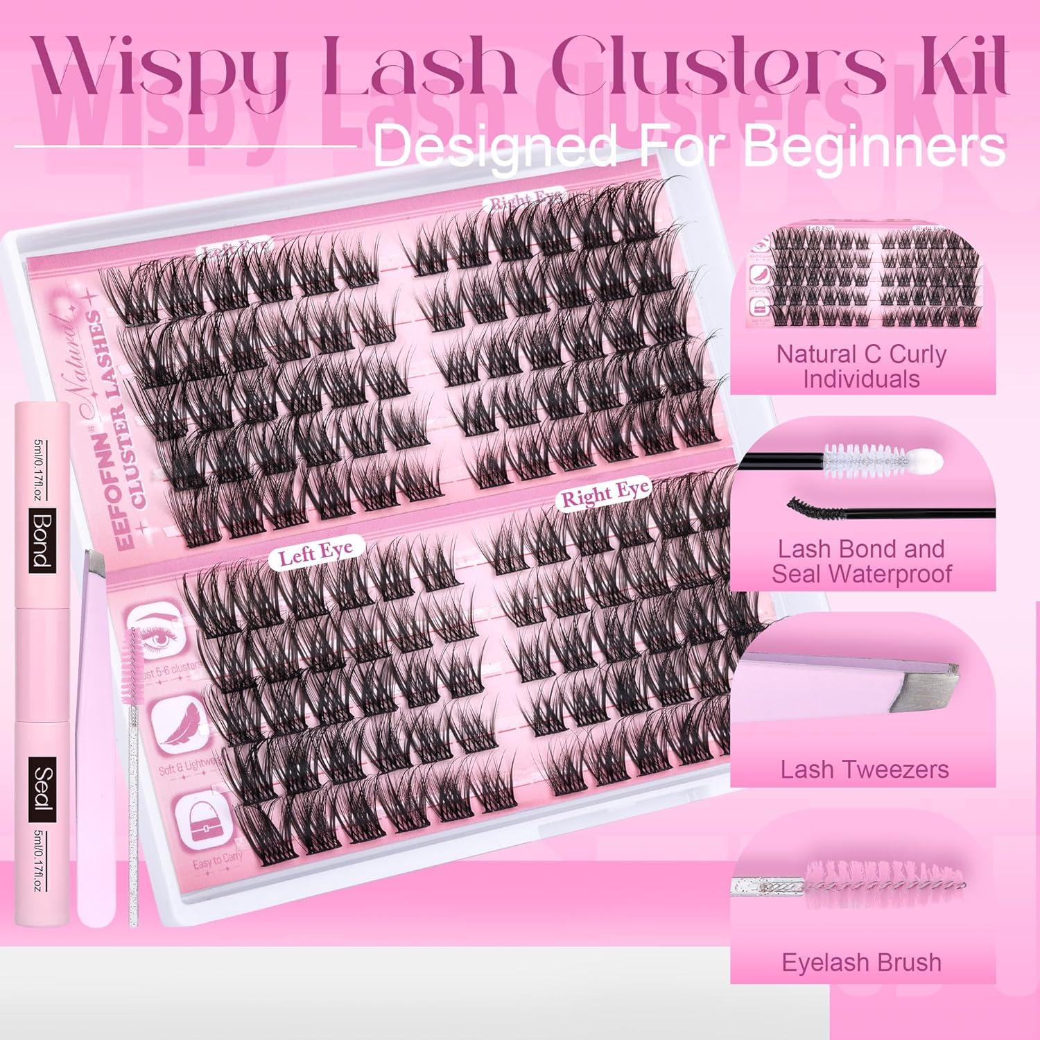 Kit de Extensiones de Pestañas Wispy Eefofnn 120pcs 11-16mm