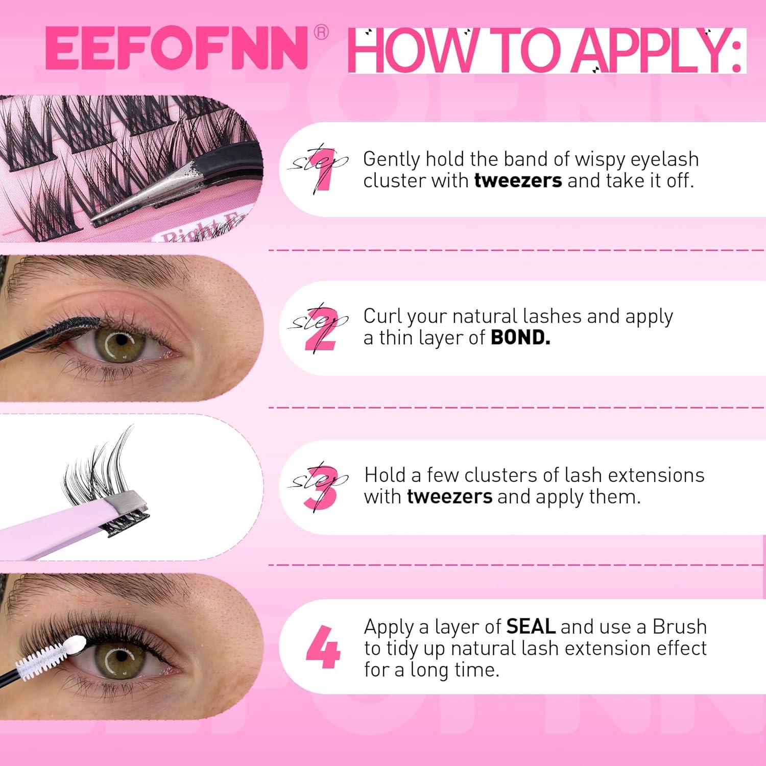 Kit de Extensiones de Pestañas Wispy Eefofnn 120pcs 11-16mm