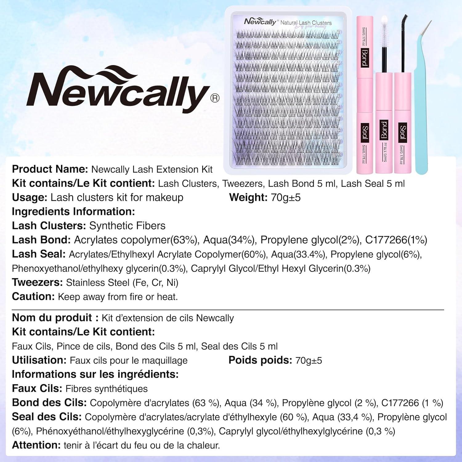 Kit de Extensión de Pestañas Naturales Newcally Wispy DIY