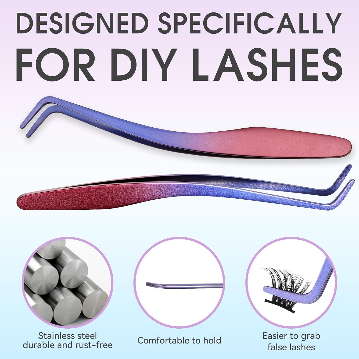 Kit de Pestañas Miuffue con Adhesivo, Sellador y Pinzas