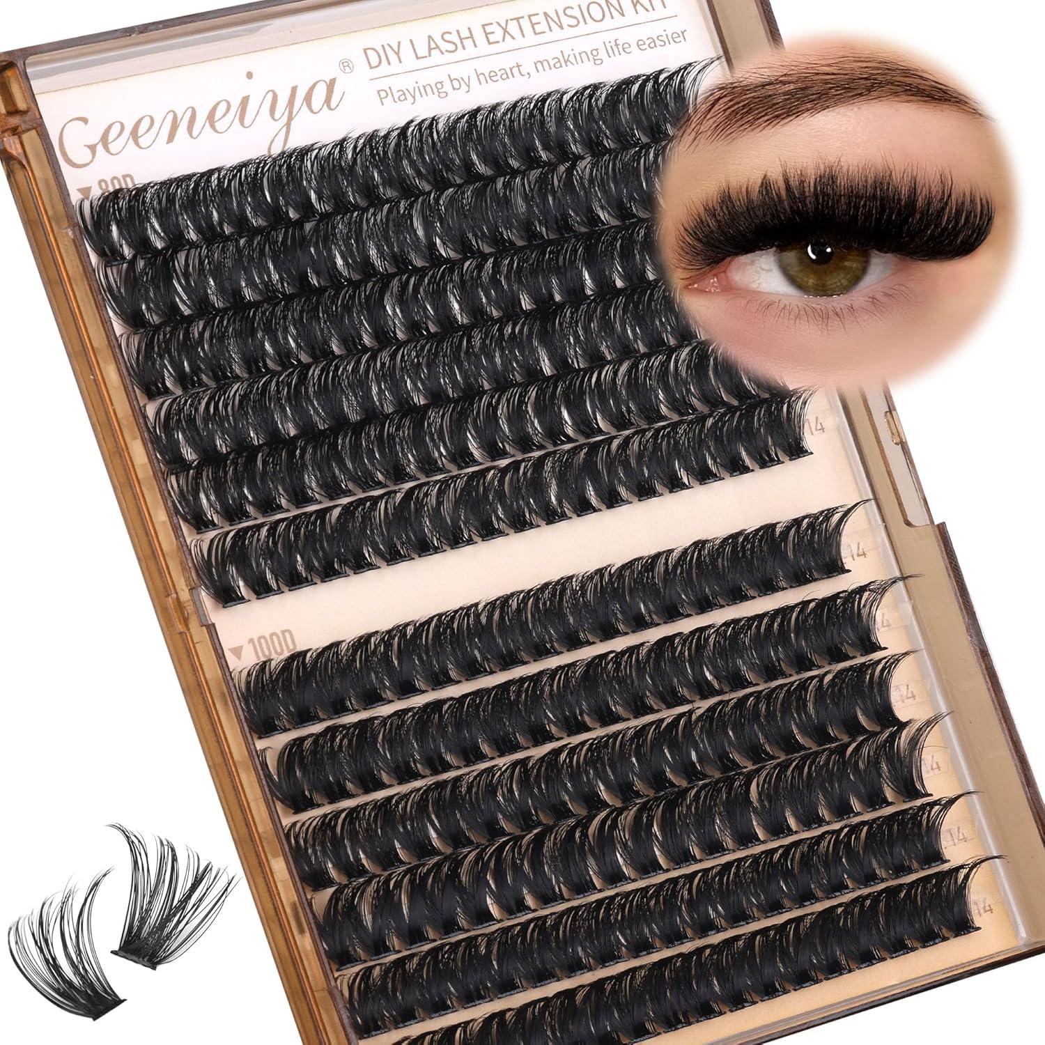 Kit de Extensión de Pestañas Geeneiya 14MM Volumen Natural