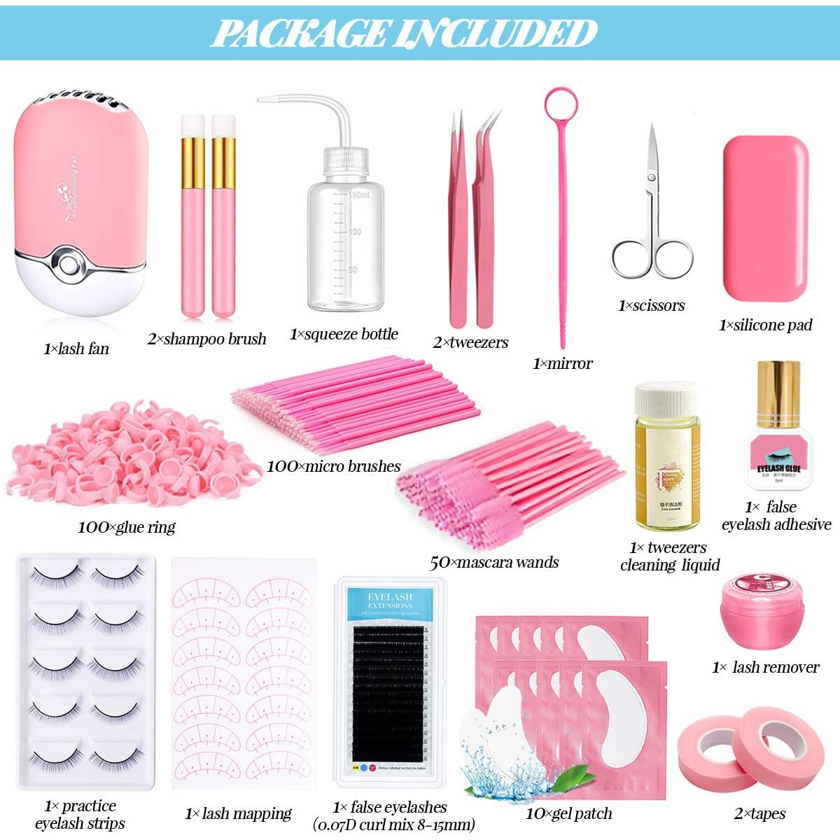 Kit de Extensión de Pestañas QUKLOGEN 0.07D Rizado 8-15mm