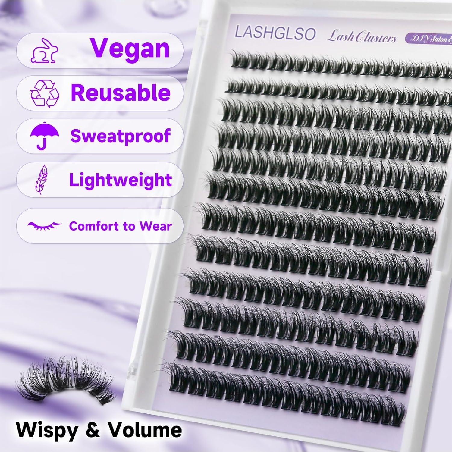 Extensiones de Pestañas 3D LASHGLSO - 120 Racimos Autoadhesivos