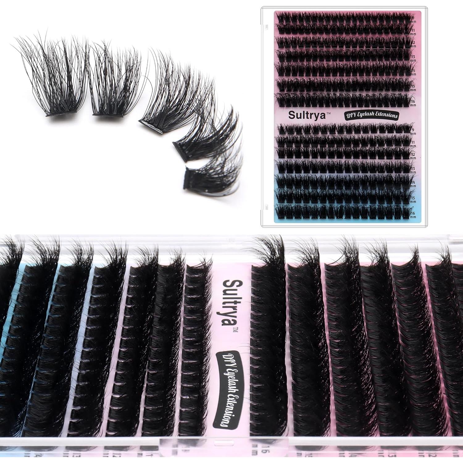 Extensiones de Pestañas Sultrya 280PCs 9-16mm 80D 100D Esponjoso