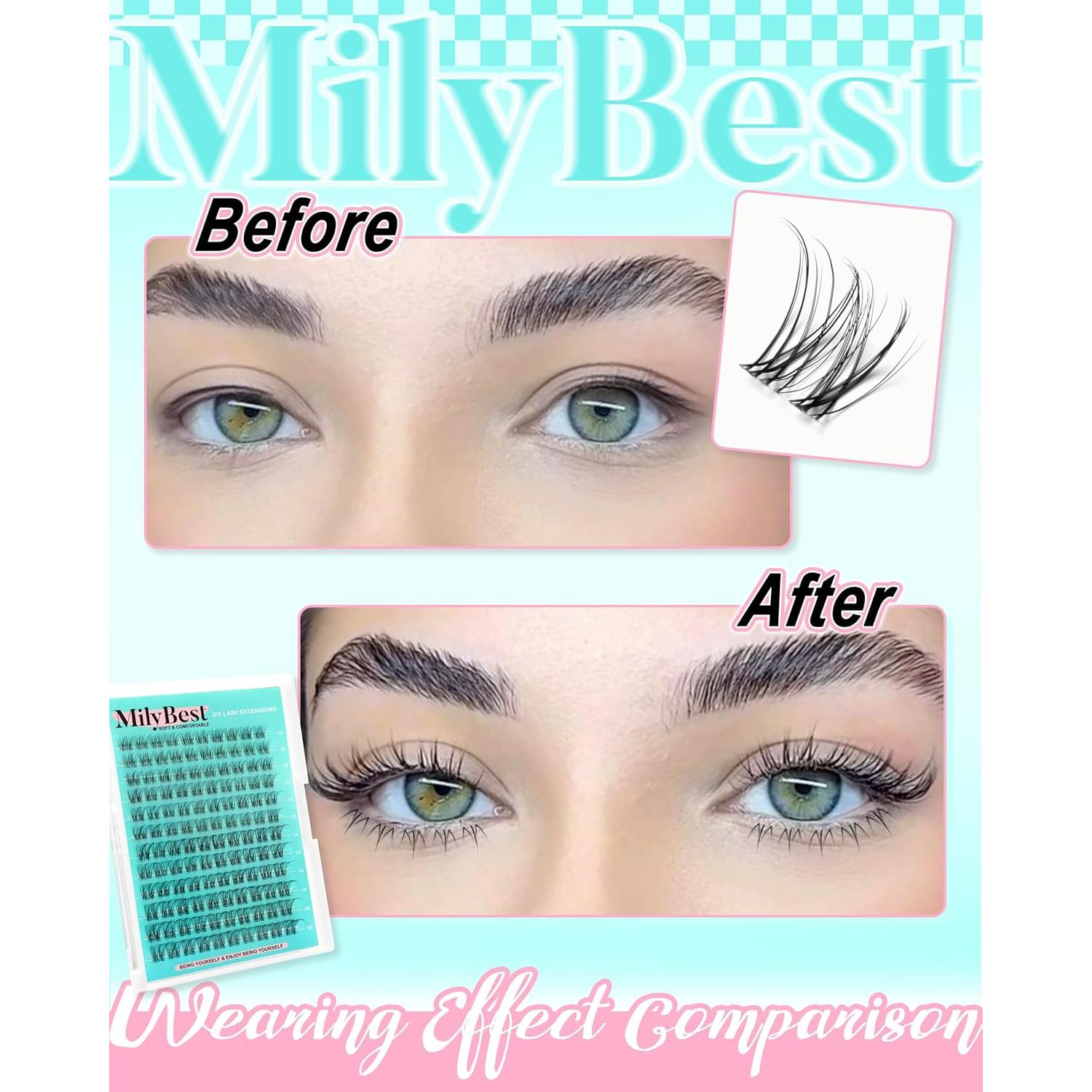 Kit de Extensión de Pestañas MilyBest 10-16mm Natural Wispy