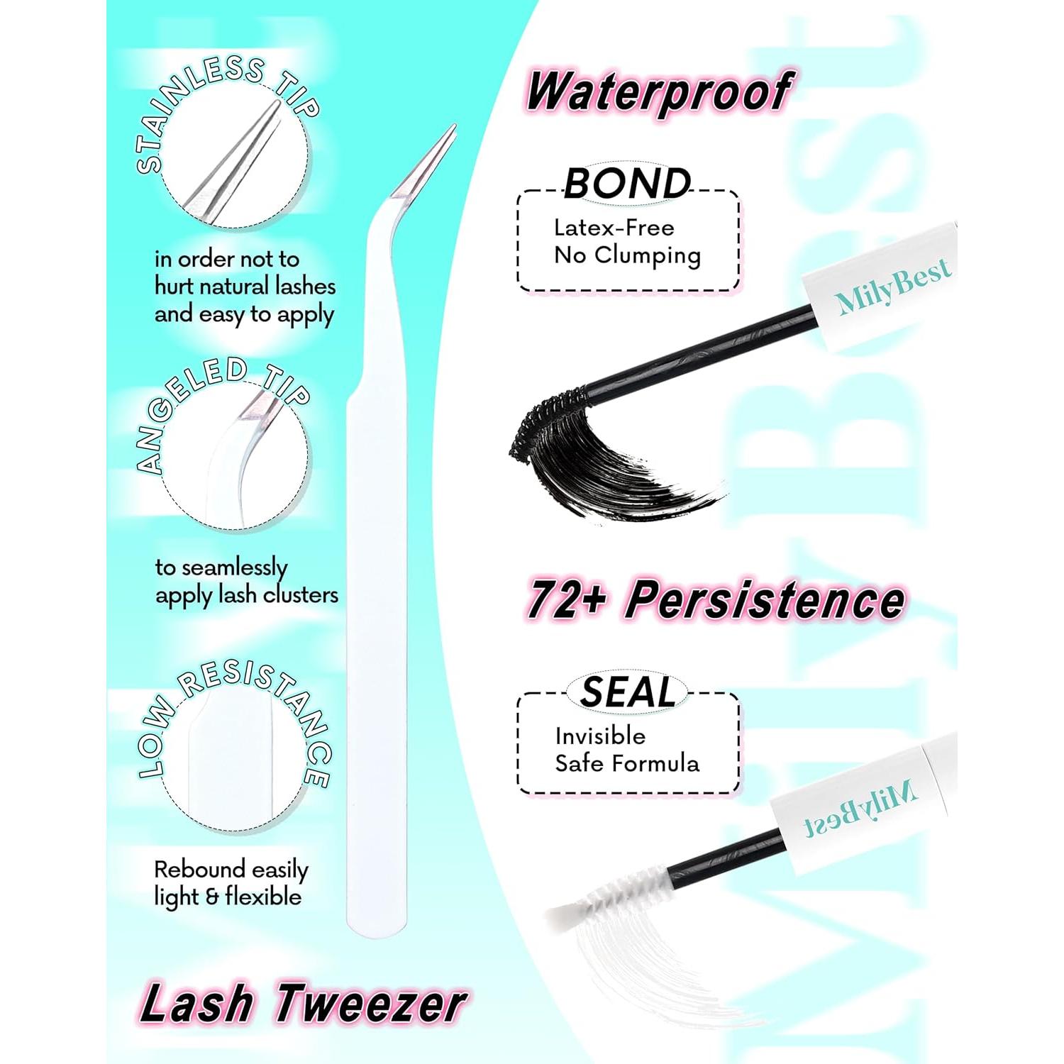 Kit de Extensión de Pestañas MilyBest 10-16mm Natural Wispy