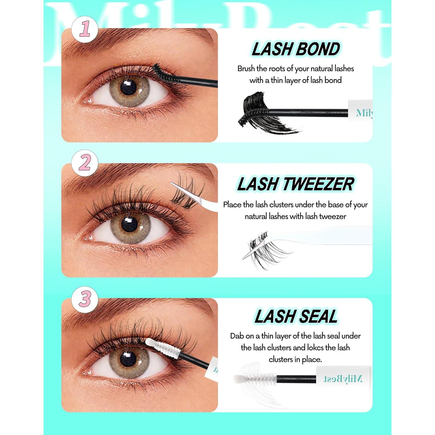 Kit de Extensión de Pestañas MilyBest 10-16mm Natural Wispy
