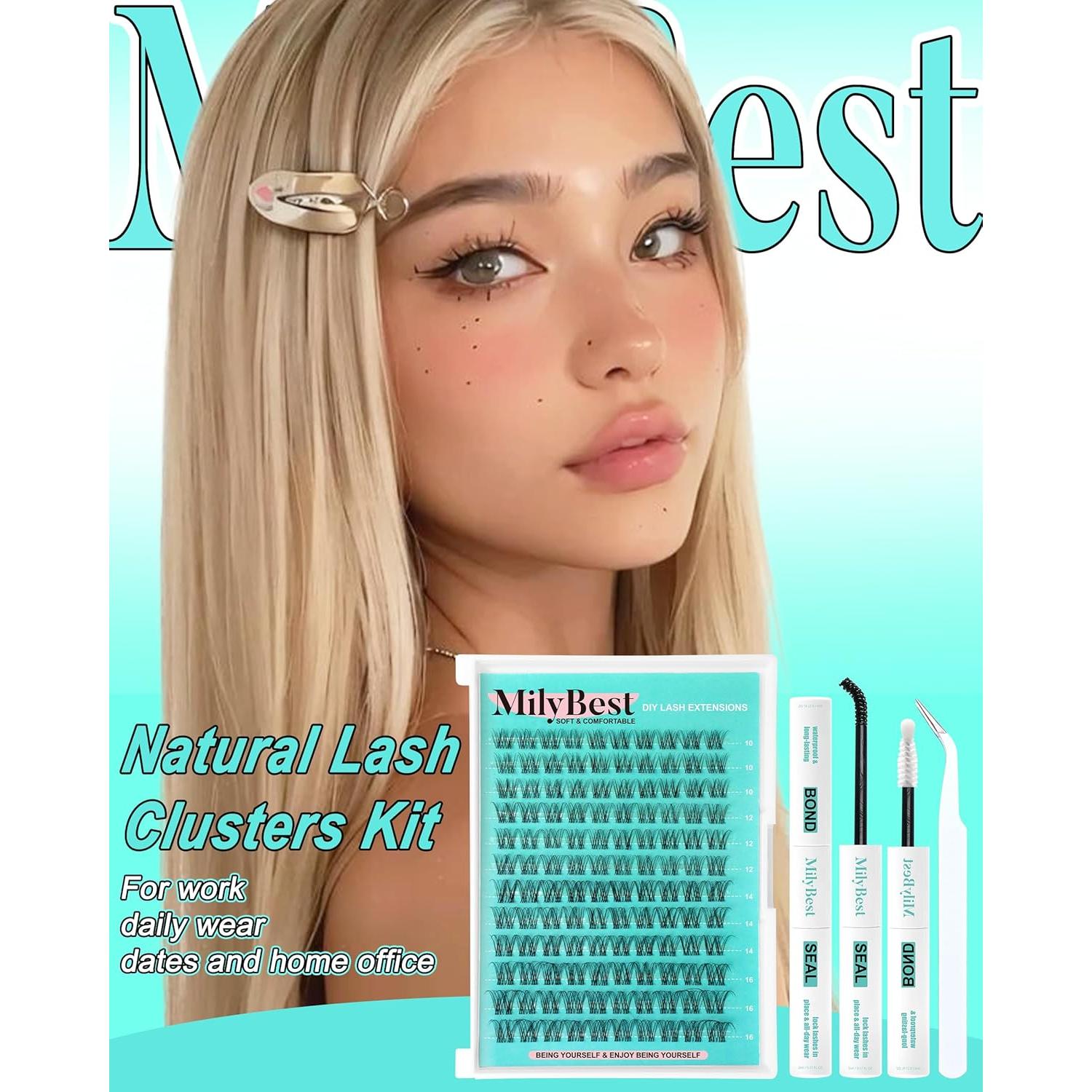 Kit de Extensión de Pestañas MilyBest 10-16mm Natural Wispy