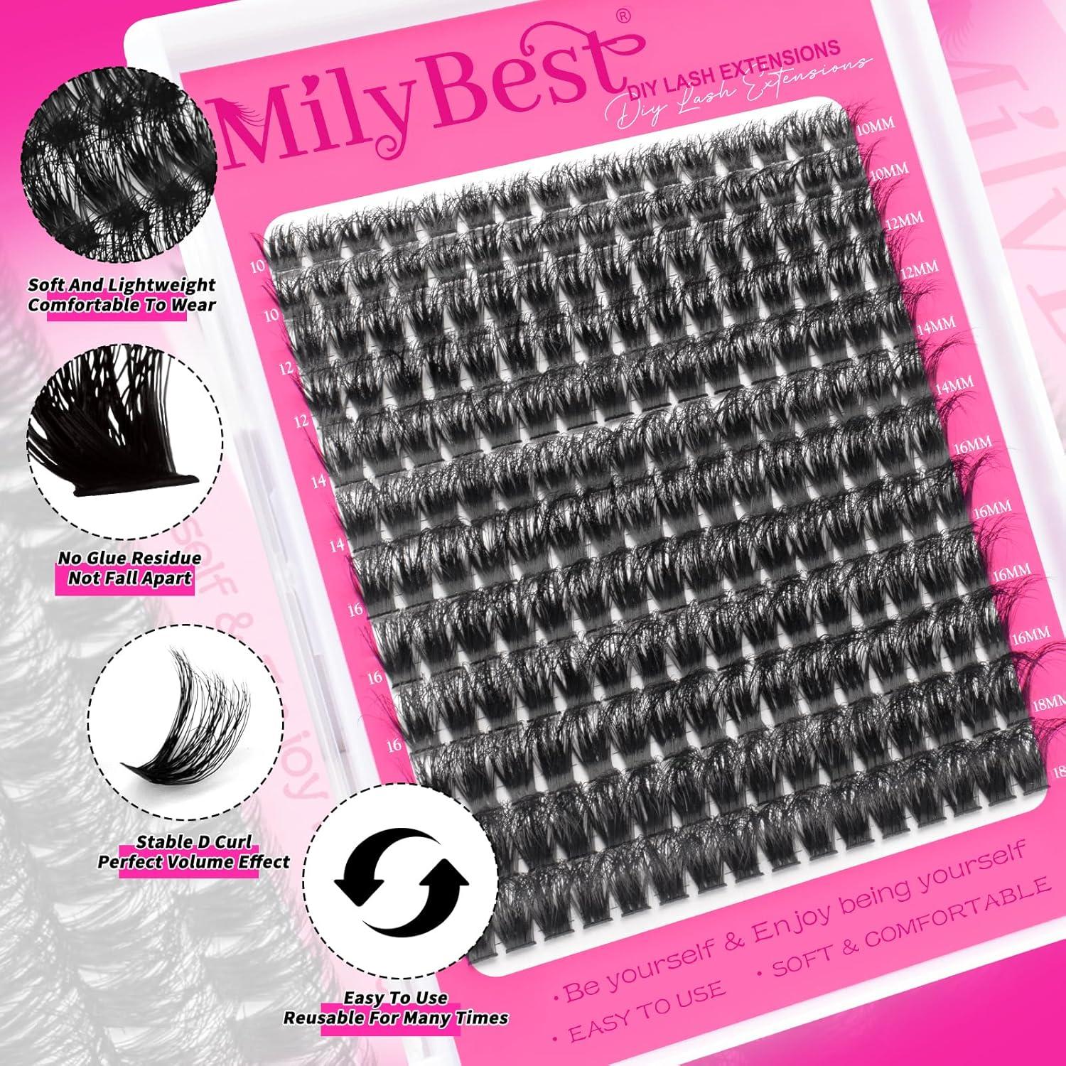 Kit de Extensiones de Pestañas MilyBest 100D 10-18mm D Curl