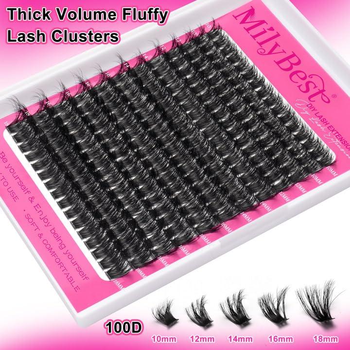 Kit de Extensiones de Pestañas MilyBest 100D 10-18mm D Curl