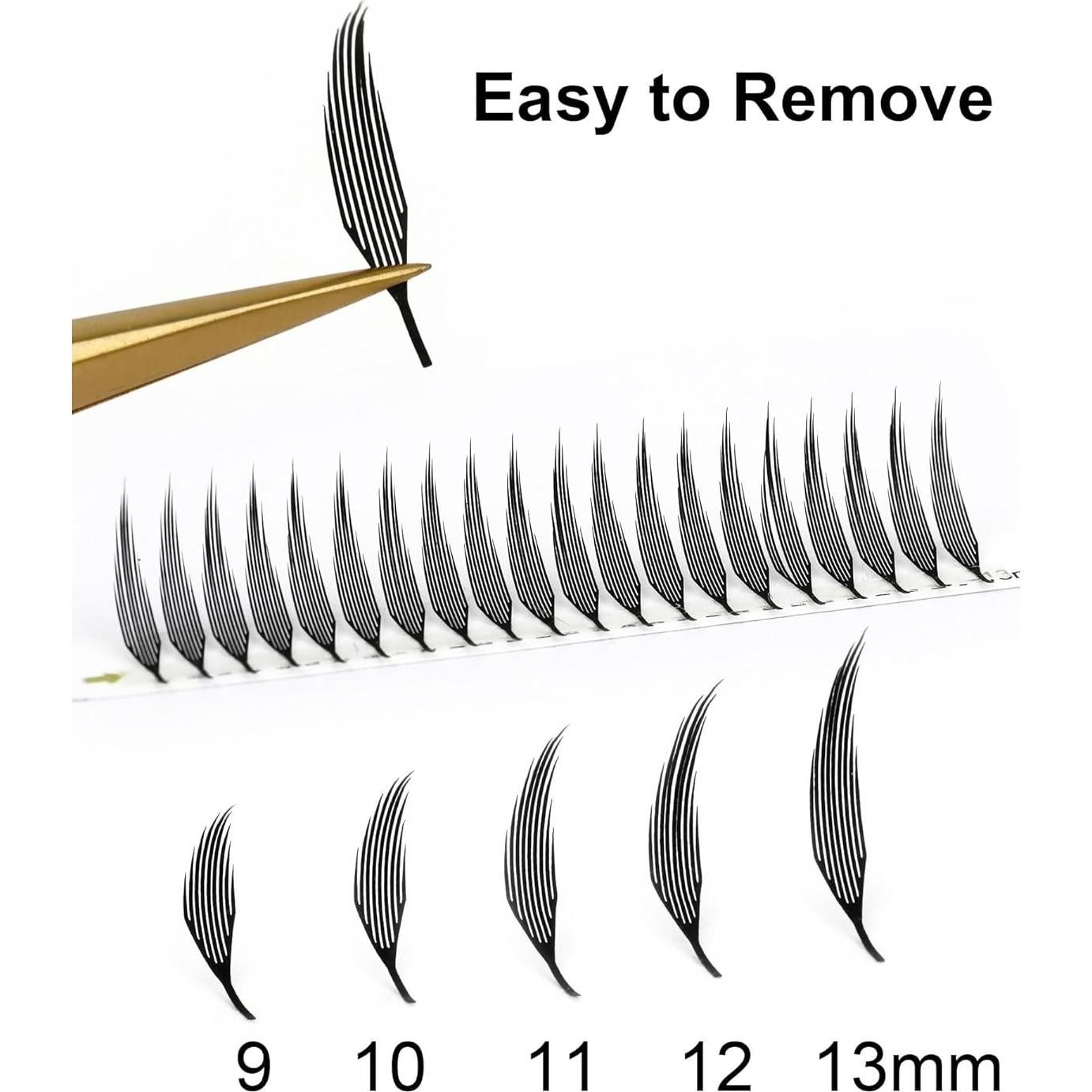 Extensiones de Pestañas Autoadhesivas EMDDA - Marrón Oscuro 9-15mm