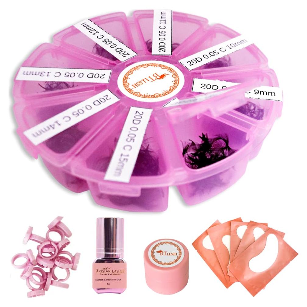 800 Racimos de Pestañas Sueltas BTLLSSH 20D 0.05C Natural