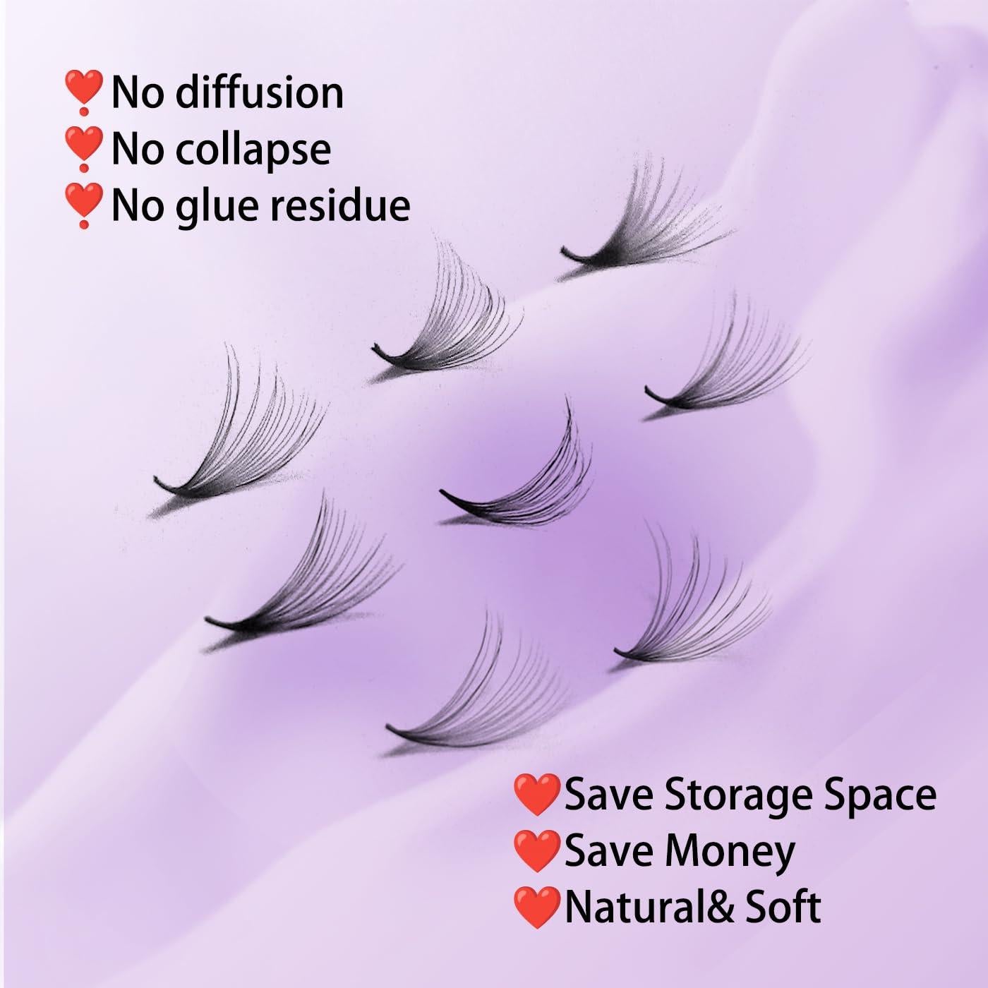 800 Racimos de Pestañas Sueltas BTLLSSH 20D 0.05C Natural