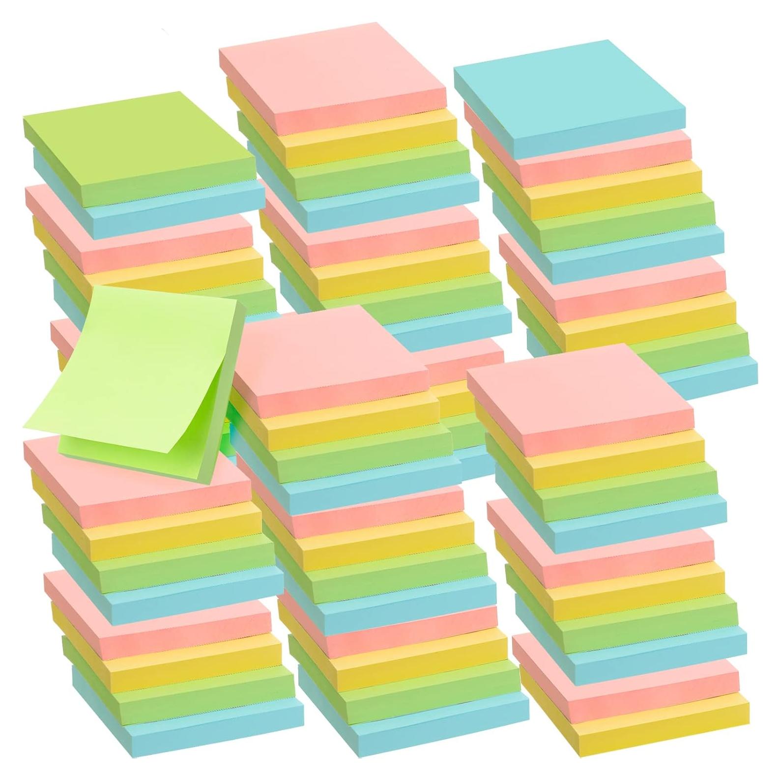 Fainne Notas Adhesivas 80 Paquetes 7.6x7.6cm 4 Colores Pastel