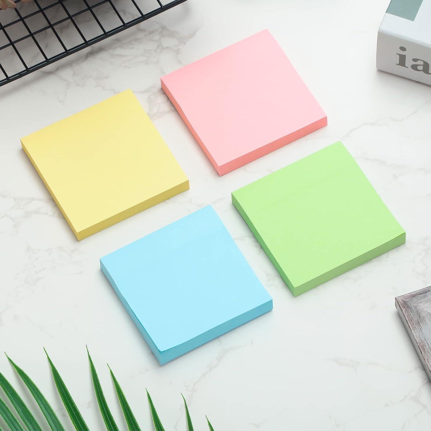 Fainne Notas Adhesivas 80 Paquetes 7.6x7.6cm 4 Colores Pastel