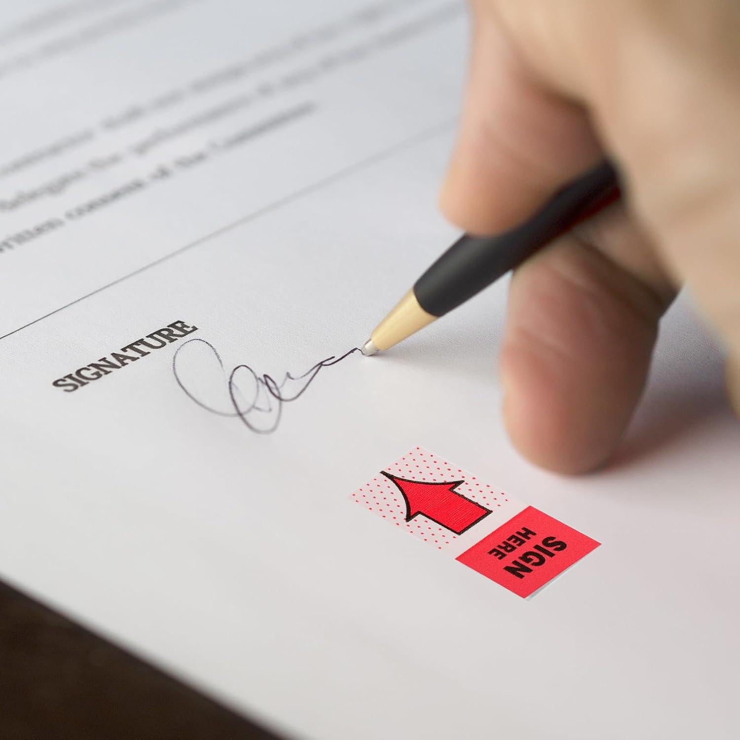 600 Etiquetas Adhesivas Flecha NQEUEPN para Firmar Aquí