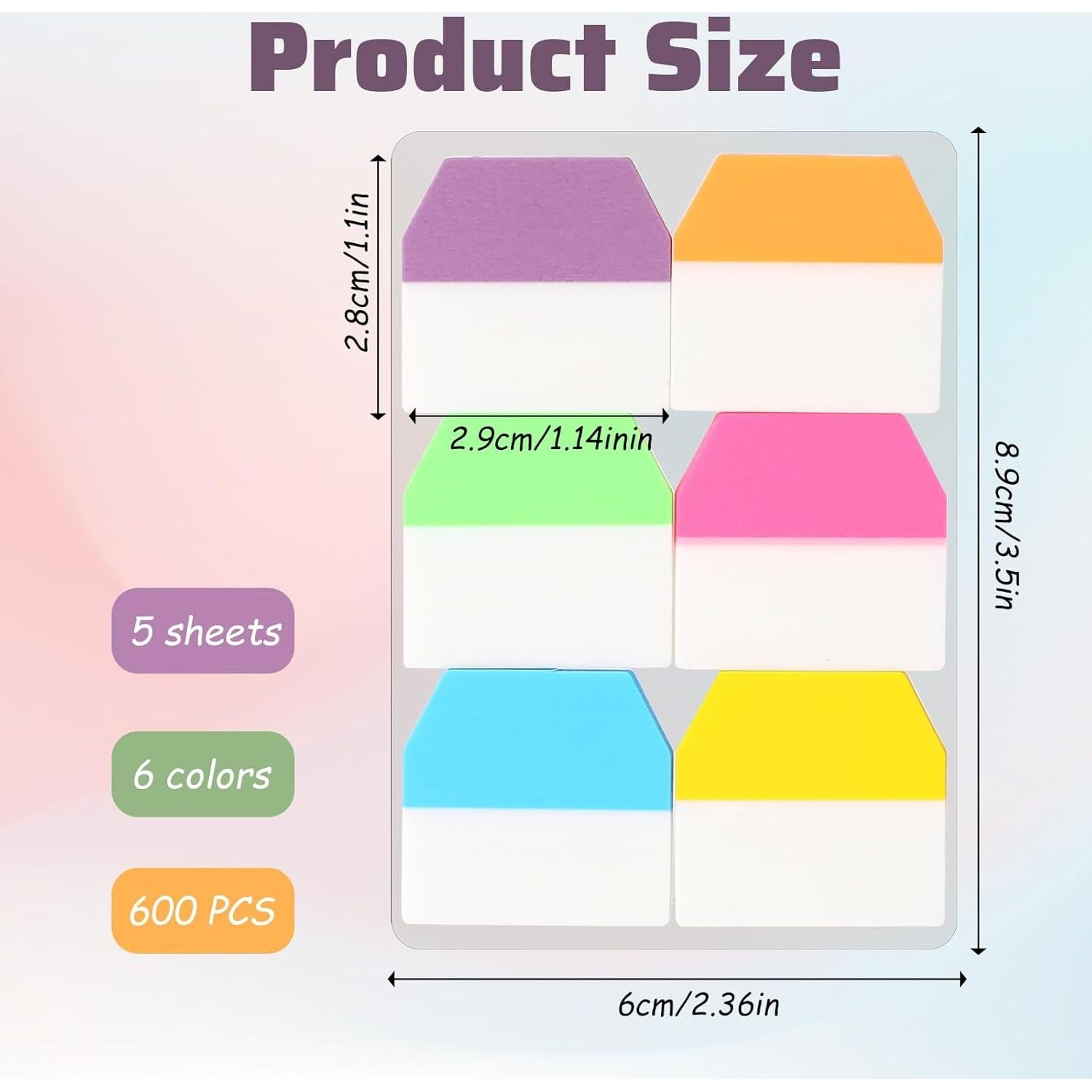 600 Piezas Pestañas Adhesivas 1 Pulgada Vin Beauty Multicolor