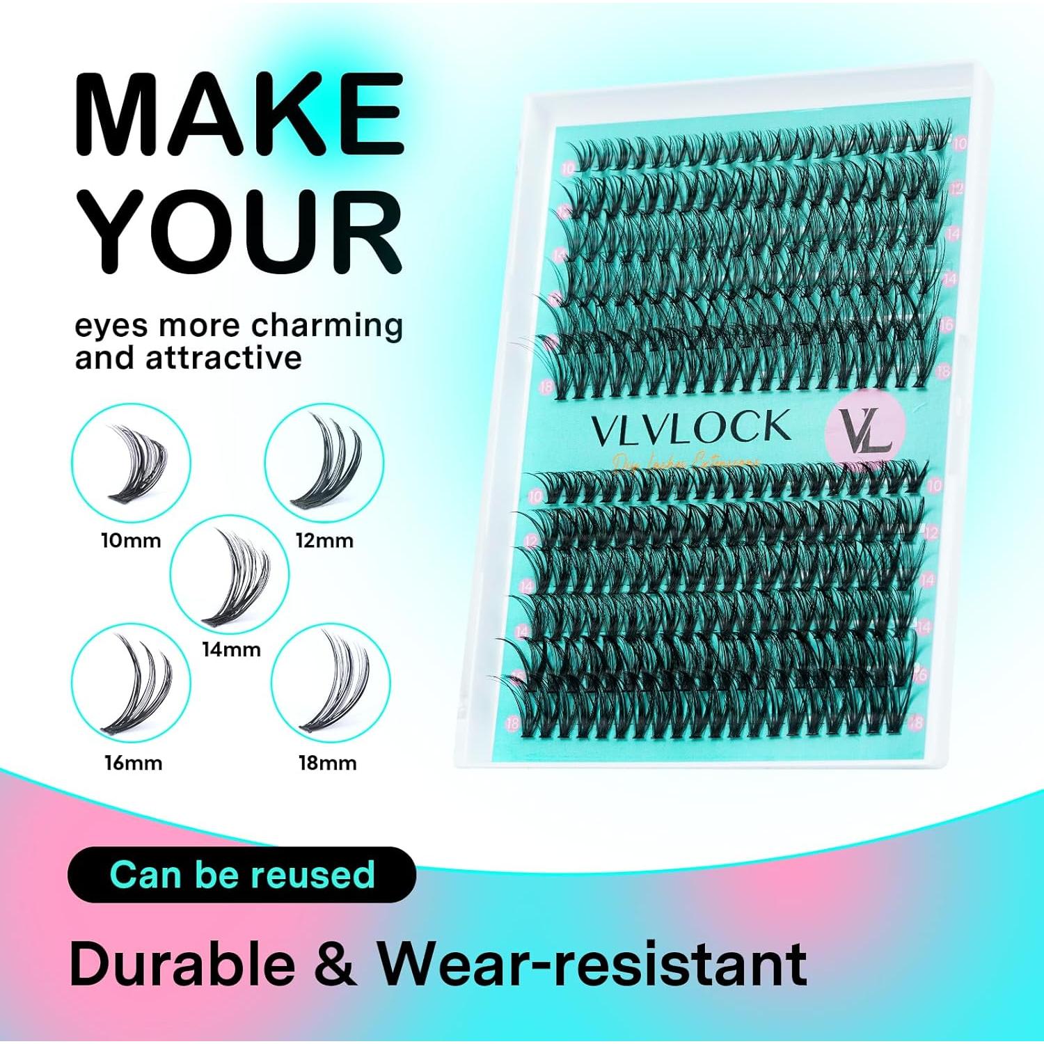 Kit de Extensión de Pestañas VLVLOCK 30D+40D 10-18MM DIY