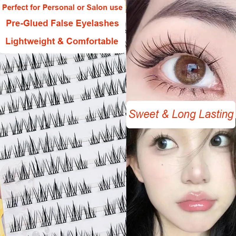 Pestañas Autoadhesivas LASGOOS 120 Grupos Naturales Sin Pegamento