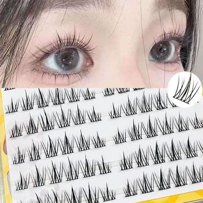 Pestañas Autoadhesivas LASGOOS 120 Grupos Naturales Sin Pegamento