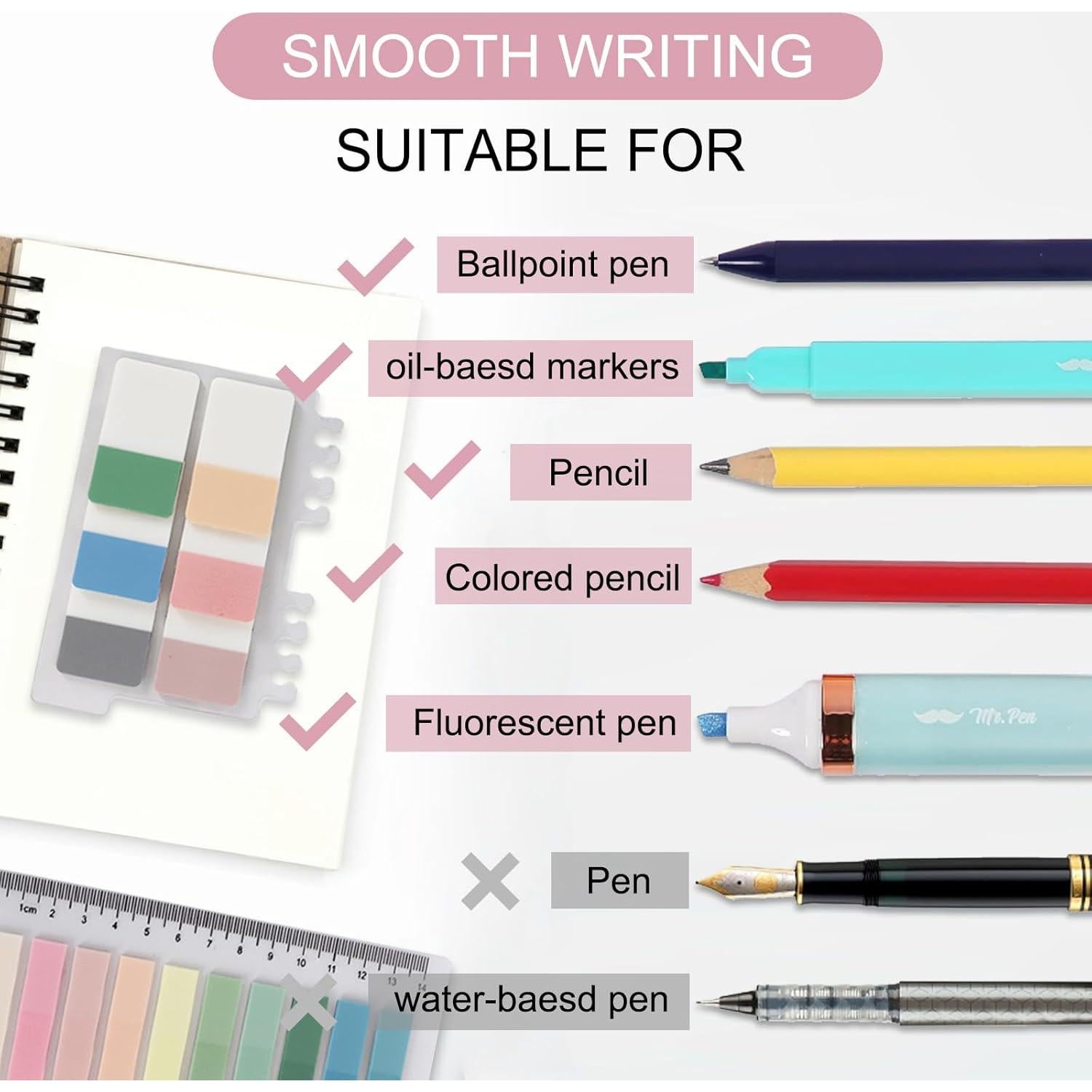 Notas Adhesivas Transparentes Vuzvuv 1120 Piezas 7.62 cm