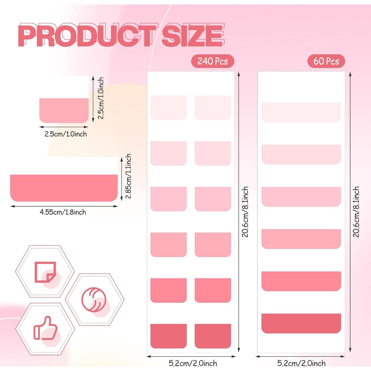 Etiquetas Adhesivas Reposicionables Janlaugh 300 Pcs Rosa