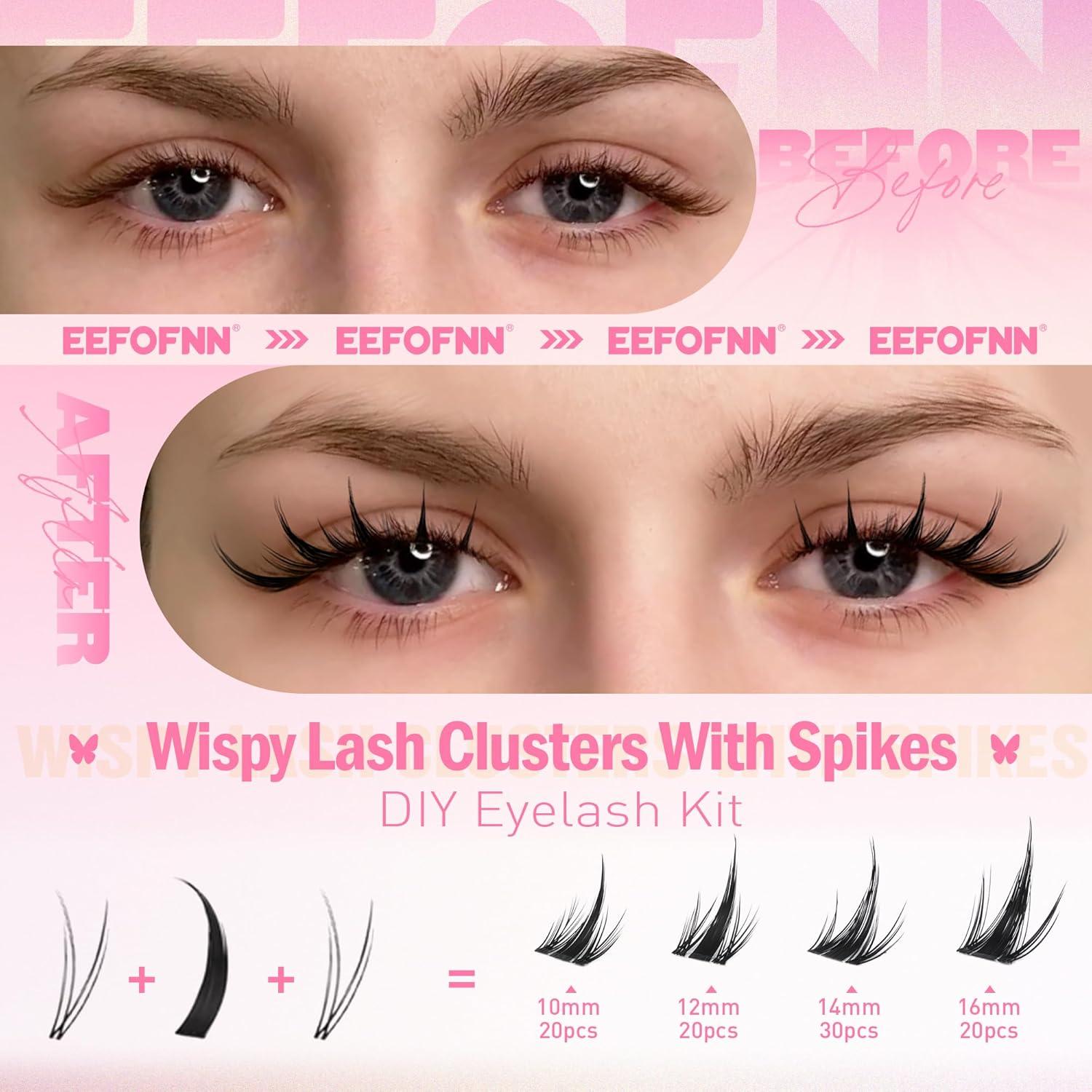 Kit de Grupos de Pestañas Eefofnn Fairy 10-16MM Natural