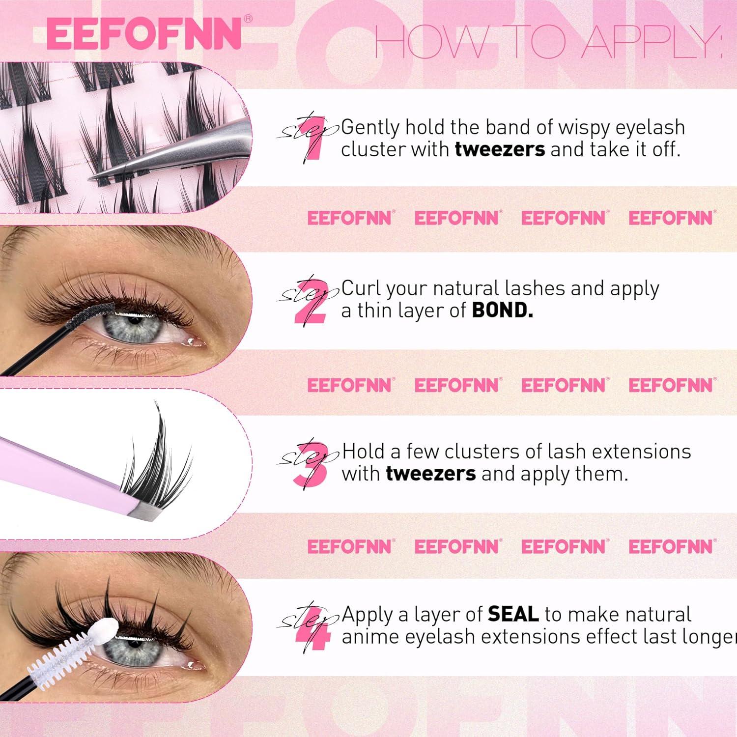 Kit de Grupos de Pestañas Eefofnn Fairy 10-16MM Natural