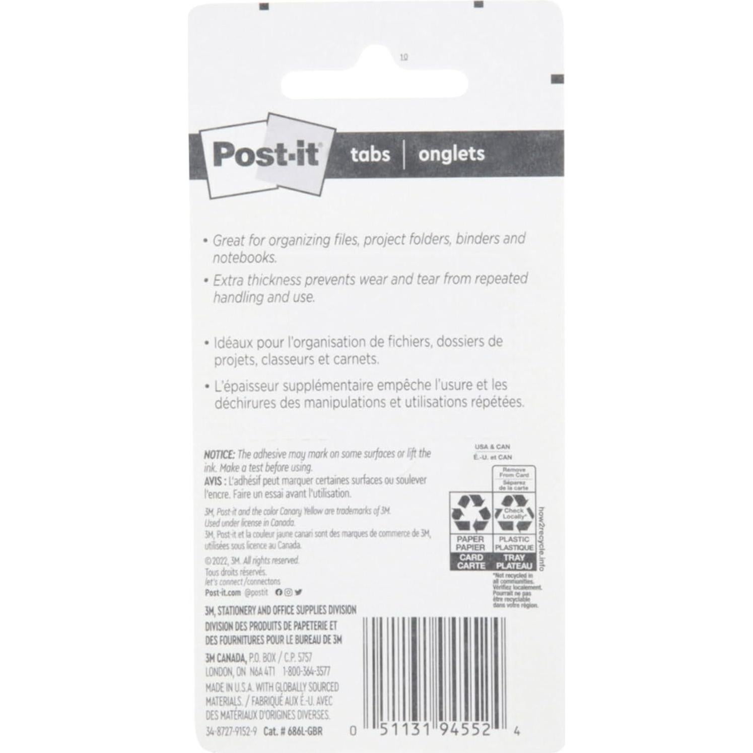 Pestañas Post-it 1" Rayadas Verde Azul Rojo 66 Pestañas