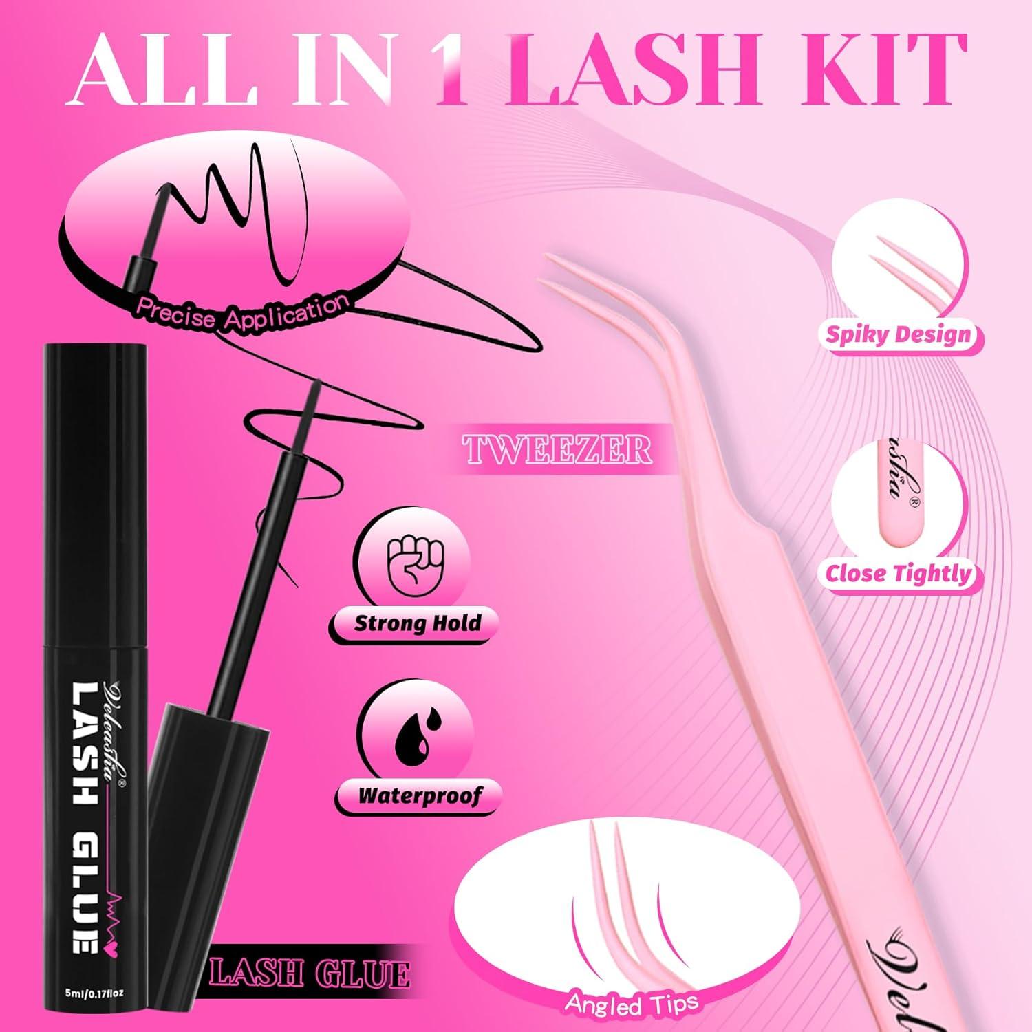 Kit de Pestañas Falsas 3D Veleasha - 14 Pares, Efecto Esponjoso