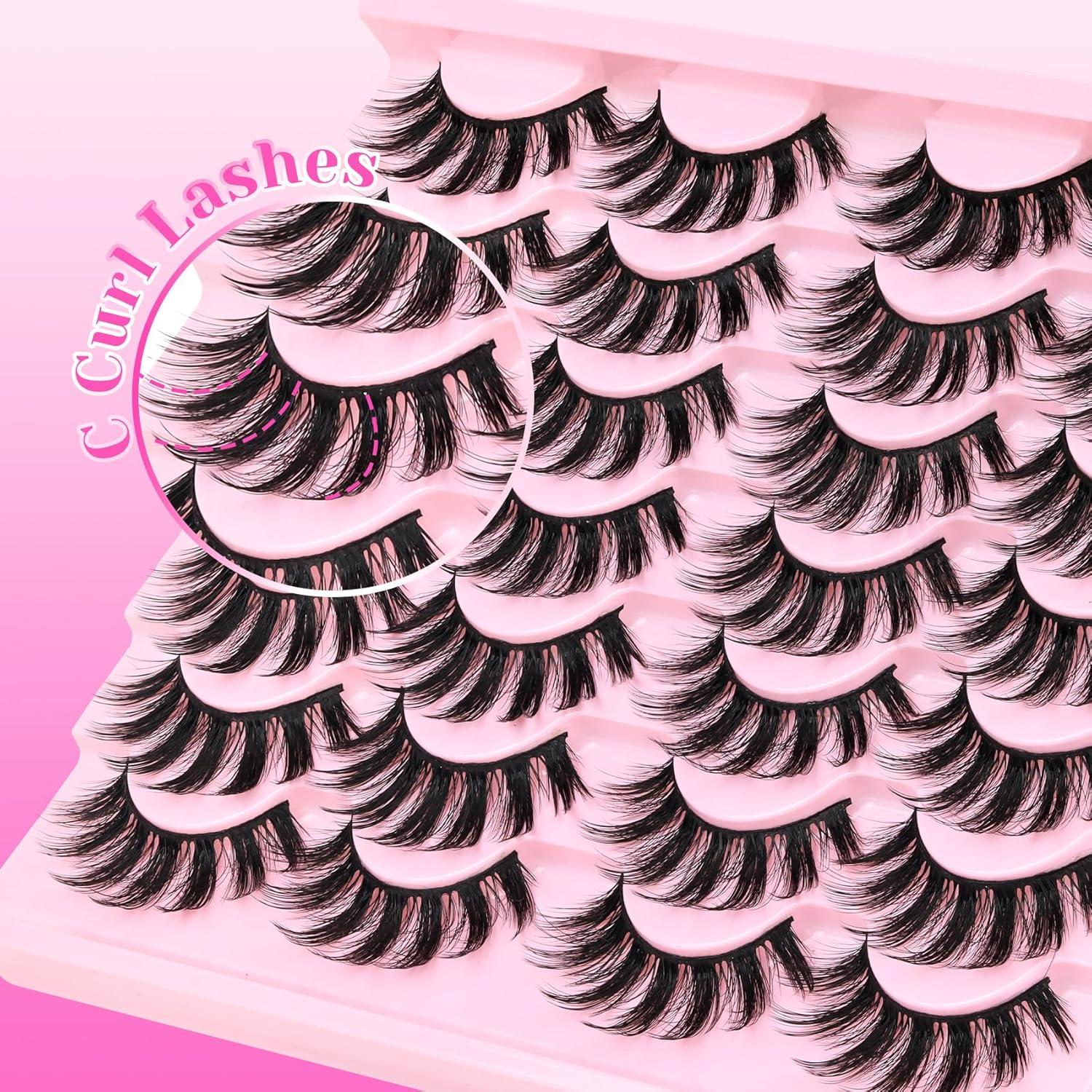 Kit de Pestañas Falsas 3D Veleasha - 14 Pares, Efecto Esponjoso