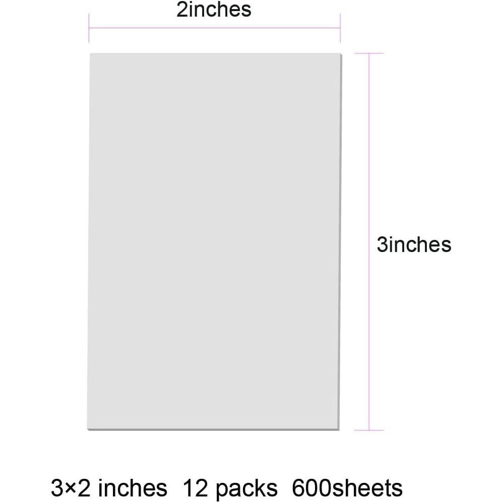 Bloc de Notas Adhesivas Transparentes Jiemay 600 Hojas 7.62x5.08 cm