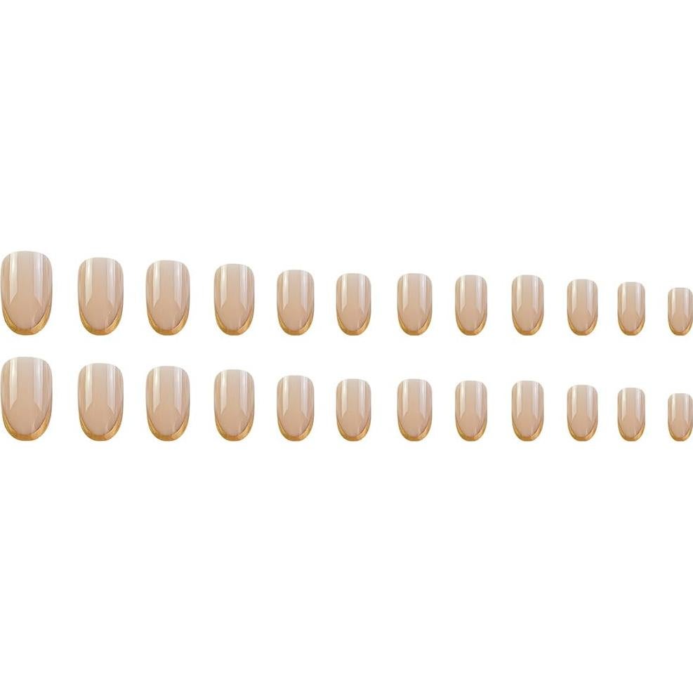 Uñas Postizas Cortas Ovaladas XZMeiLun - 24 Piezas Punta Francesa