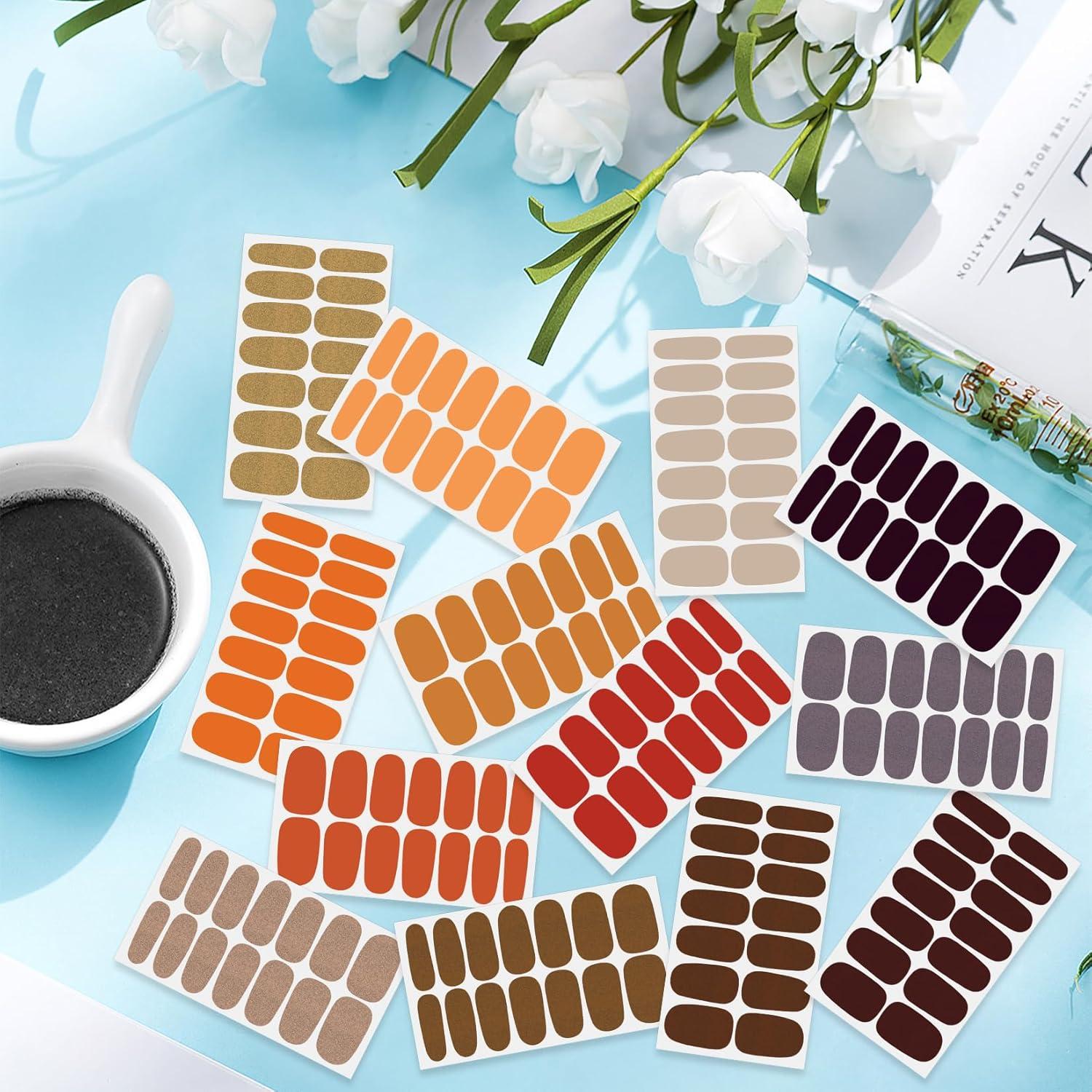 20 Hojas de Envolturas de Uñas Sólidas YECIRALA - 280 Piezas