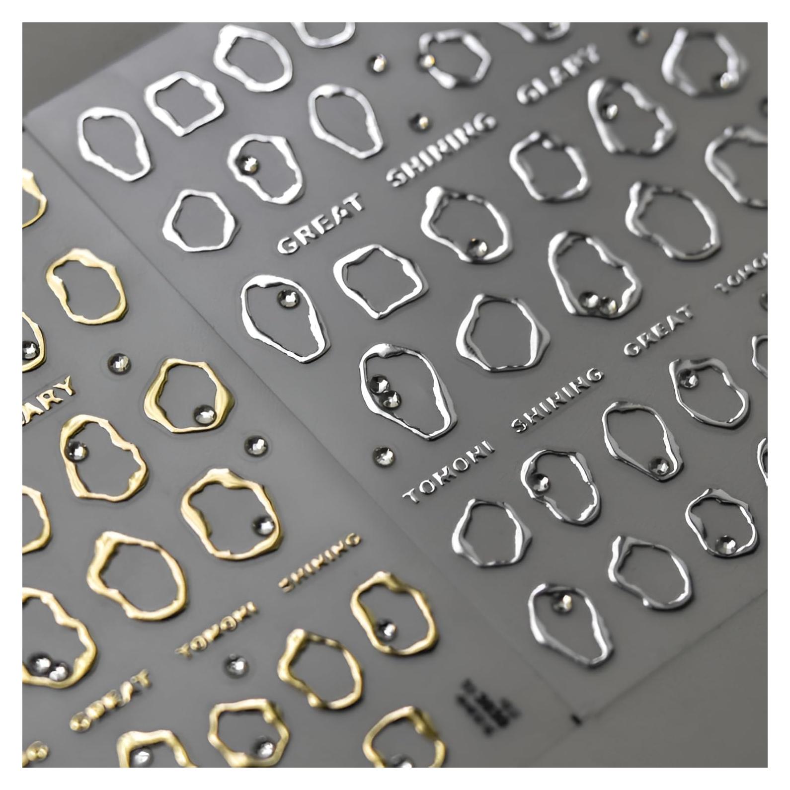 Calcomanías de Uñas 5D Dulyork Doradas Autoadhesivas 2 Pcs